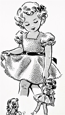 5451 Vintage Design GIRL/DOLL DRESS Pattern to Crochet (Reproduction)