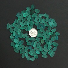 sea beach glass 20 pieces teal blue-green 8-12 mm lot bulk jewelry use