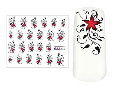 MARKENLOS Nail Art Sticker Blumen BLE1831 Water Decals Nagelsticker Nägel Nageldesign