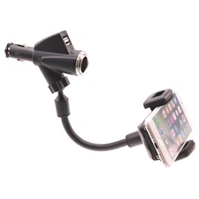 Car Mount Charger Holder DC Socket USB Port Cradle Rotating for Cell Phones