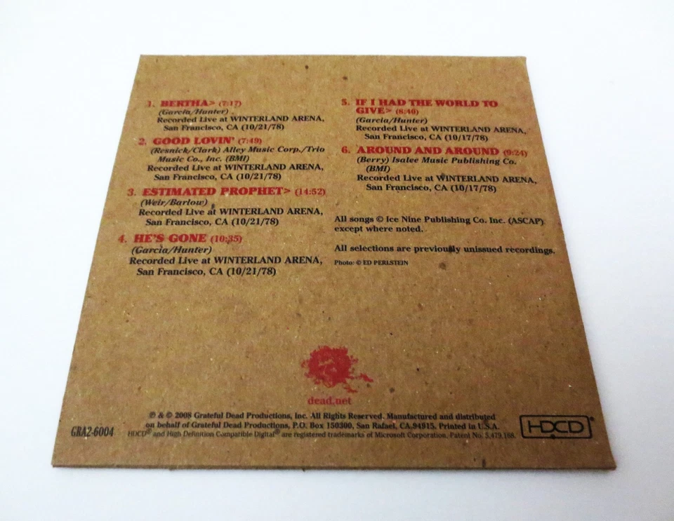 Grateful Dead Road Trips Vol. 1 No. 4 Bonus Disc CD From Egypt With Love 1978 SF Foto 2 de 4