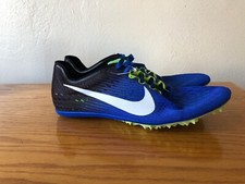 NEW Nike Zoom Victory 3 Track Spikes Blue Volt White Black Mens Sz 10 835997-413