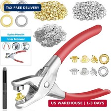 803Pcs Grommet Eyelet Pliers Kit, 1/4 Inch Grommet Tool Kit with 800 Metal Eyele