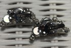 Vintage Signed Weiss Smoky Grey Rhinestone earrings  in Rhodium plate, clip ons. — photo 3