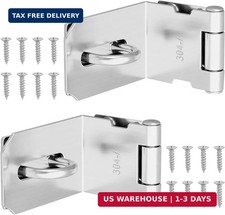 90 Degree Right Angle Padlock Hasp, 4 Inch, 2 Set Stainless Steel, Safety Door