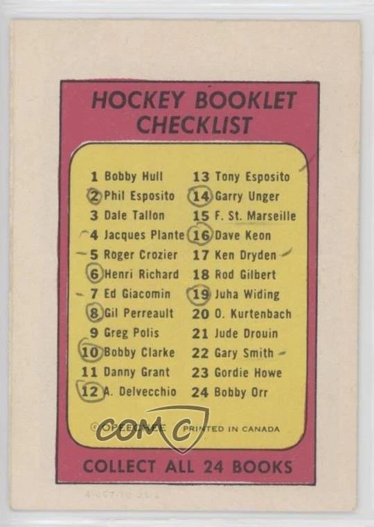 1971-72 O-Pee-Chee Booklet English Bobby Clarke #10 HOF - Image 2 of 2