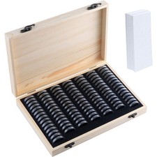 Münzsammelbox Holz 100 Stück Kunststoffkaps...