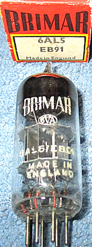 Tube électronique NOS (New Old Stock) 6AL5/EB91 Mazda - Neuf Jamais Utilisé