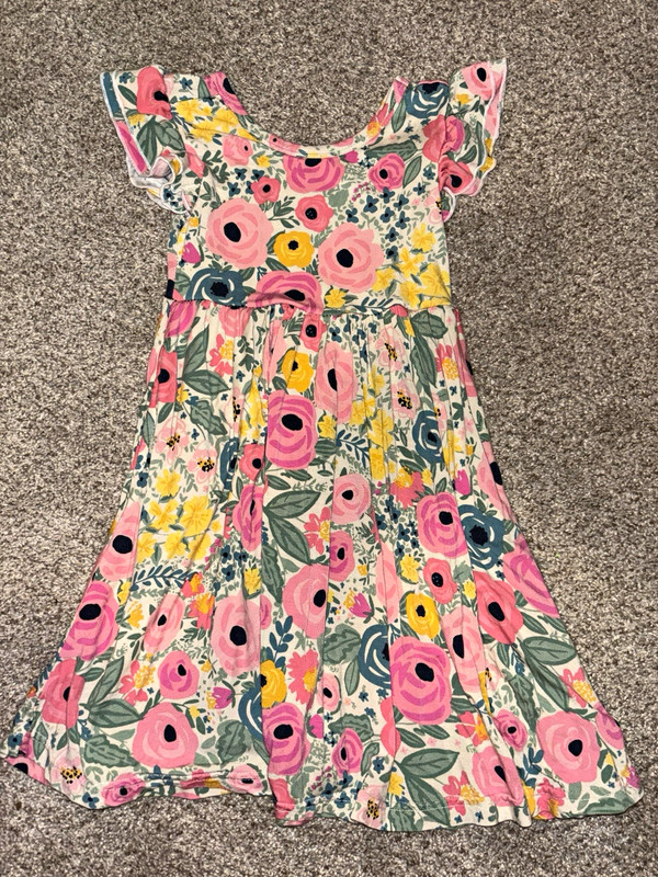 Play by Little Sleepies 2T Floral viscose bamboo Cap Sleeve Round Neck Dress