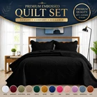 Luxurious Embossed Bedspread Reversible Plush Coverlet Soft Quilt Summer Bedding