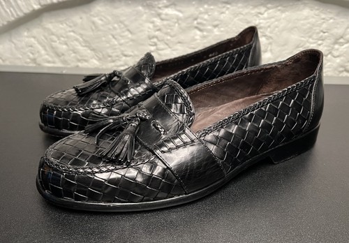 Herren Bragano Italien Schwarz Englisch Kalb Gewebt Quaste Halbschuhe Elegant Schuhe 8M - Bild 2 von 11
