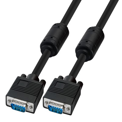 20m S-VGA Kabel Monitor VGA Anschlusskabel schwarz Ferritkern geschirmt