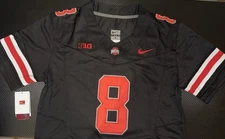 Arvell Reese Black Ohio State OSU Jersey Buckeyes Stitched 8 FUSE Stitched