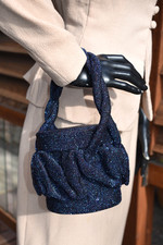 vintage 30's 40's Art Deco iridescent beaded box style Evening Bag handbag purse