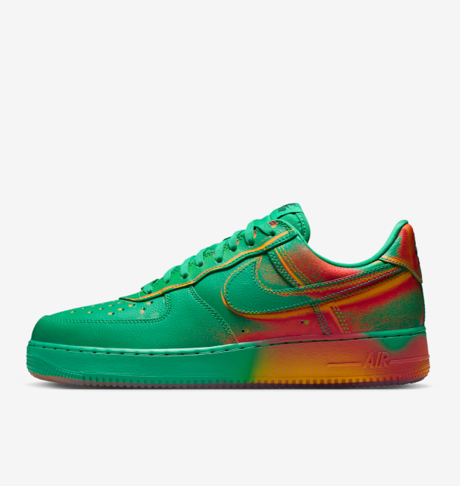 Nike Air Force 1 Low Stadium Green Laser Orange Sneakers Mans