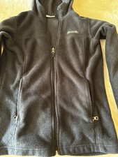 Columbia Kids Large 14/16 Fleece Zip Up Hood Pockets Jacket Black Warm Winter
