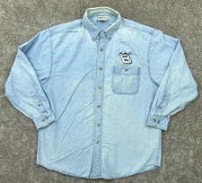 VINTAGE Dale Earnhardt Jr Shirt Men's Large Chase Authentics Denim Blue #8
