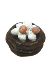 Mini Cesto con Uova Cm 2x1,5h - Cestino Cesta Minuterie per Presepe