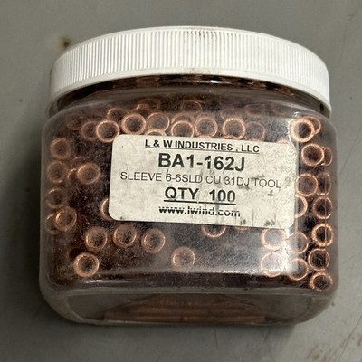 L&W INDUSTRIES USA BA1-162J 2-1/4'' LONG SOLID COPPER CONDUCTOR SPLICING SLEEVE