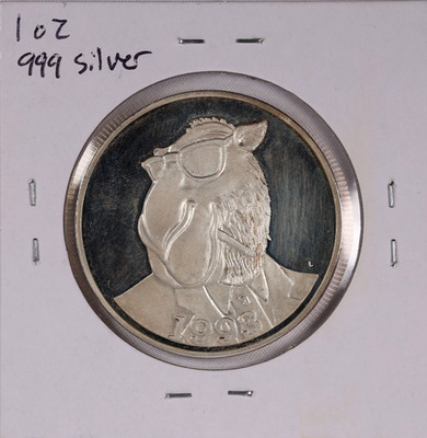 1993 Joe Camel 80th Anniversary 1 Ounce Silver Round 0.999