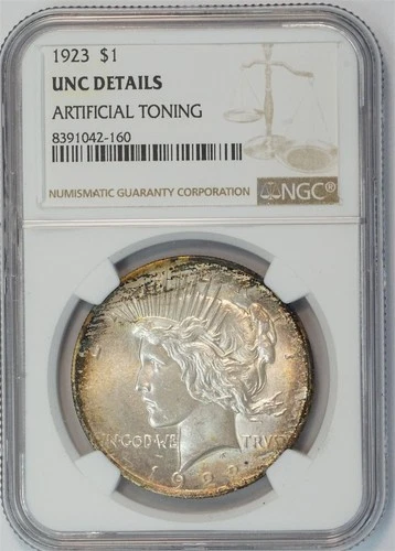 1923 Peace Silver Dollar UNC DETAILS NGC $1 US COIN