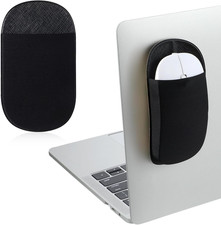 Slim Mouse Holder for Laptop, Universal Stick-On Pouches with black