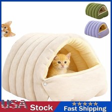 Pet Winter Cave Cozy Monster Cat Bed Warm Soft Plush Enclosed House for Cats