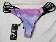 NWT Wildfox Cosmic M Cheeky Reversible Strappy Scoop Bikini Swim Bottom 118095