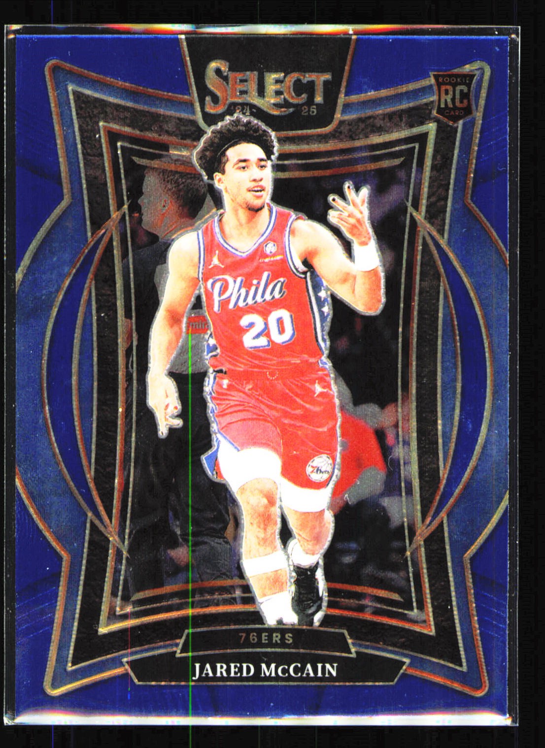 Jared McCain 2024-25 Panini Select #82 Blue (Retail) Rookie Philadelphia 76ers
