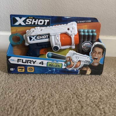 Zuru X-Shot Fury 4 Rapid Fire Blaster With 8 Darts Shoots Up To 90 Feet NEW