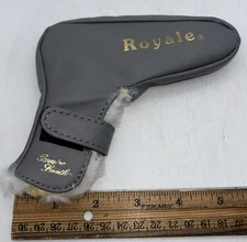 Royal Blade Putter Head Cover Genuine Leather Gray Hook & Latch Closure 5.5”
