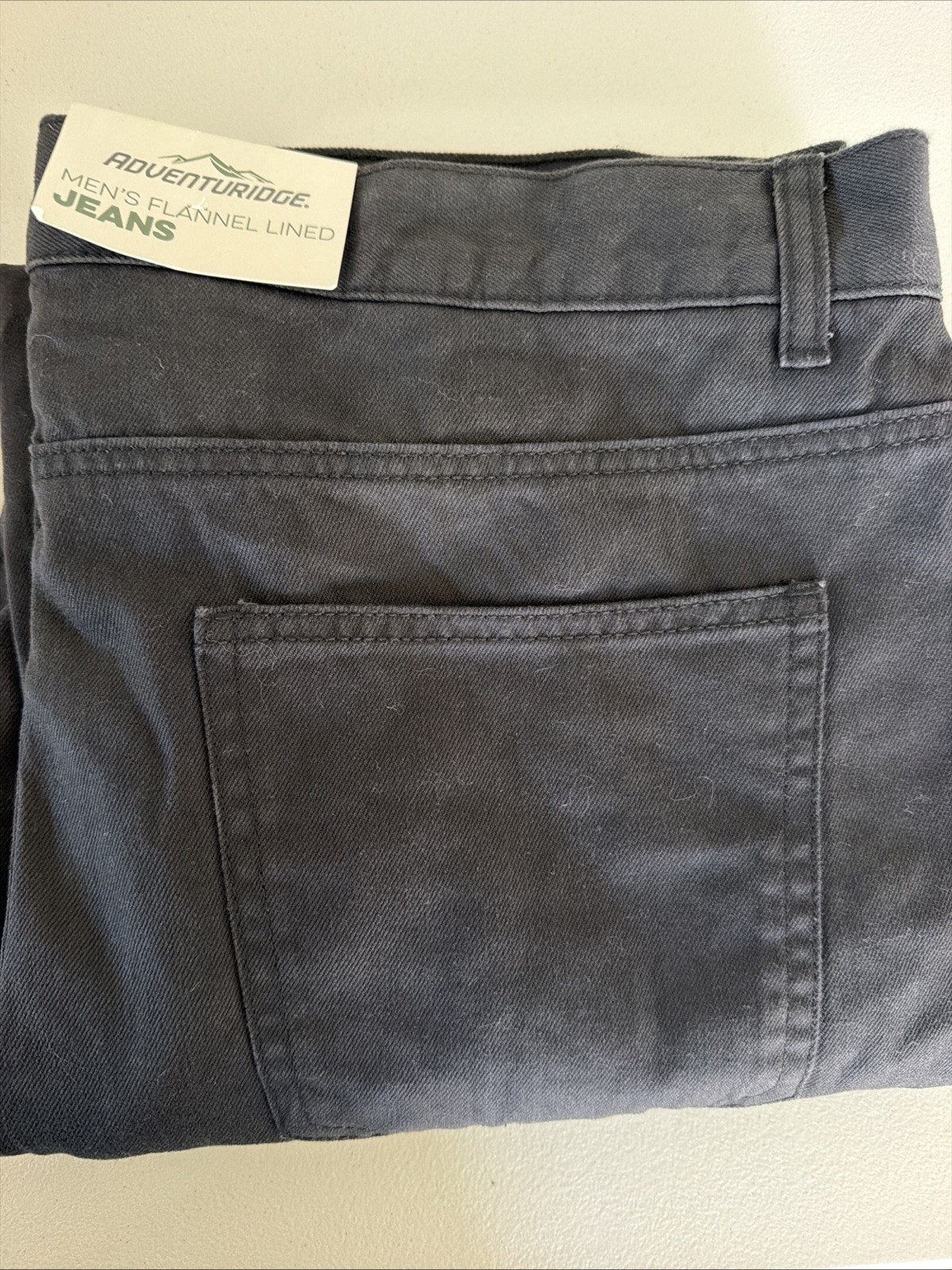 Adventuridge Mens Flannel Lined Jeans 38×32 NWT Dark Gray Plaid Insulated Pants