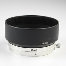 Canon - T-50-2 50mm - Black/Silver Metal Clamp-On Lens Shade Hood - Vintage