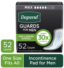 Depend Guards Incontinence Pads for Men, Maximum Absorbency, 52 Count