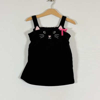 NEW Gymboree Girls 18-24 Mo Corduroy Jumper Dress Black Cat Face Pinafore Kawaii