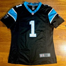 Carolina Panthers CAM NEWTON NFL “Keep Pounding” NIKE Sewn Jersey Women’s Sz XL