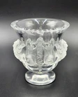 Vintage Lalique Dampierre Crystal Vase Sparrows 5"