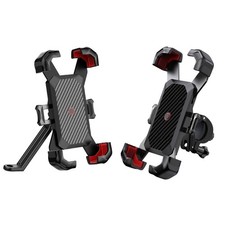 Adjustable Motorcycle Phone Holder, 360 Degree Viewing One Press Locking Systems