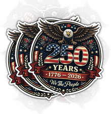 3Pcs-3In America 250Th Birthday Stickers 1776 2026 Independence Day Stickers f