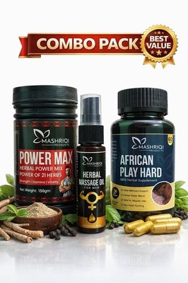Men s Energy & Stamina Pack   Power Max 21 Herbs + African Play Hard FREE SHIP