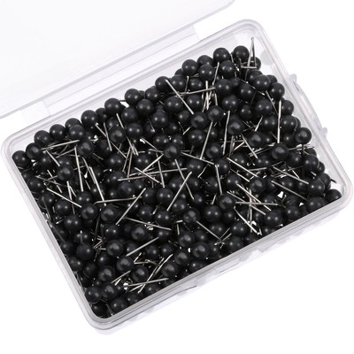 500 Pack Map Push Pins 1/8 Inch Black Map Tacks Small Round Head Push 