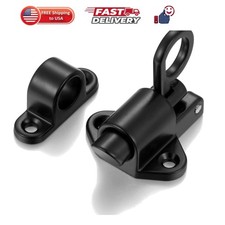 2 Packs Black Spring Door Lock Resilient Bolt Latch,Aluminum Alloy Automat...