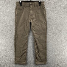 Prana Pants Men 32x30 Fit 31x29 Brown Brion Slim Fit Stretch Nylon Hiking