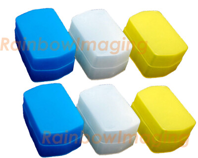 2 PcsWhite Blue Yellow Flash Diffuser for CANON Speedlite 580EX II ''US Seller''