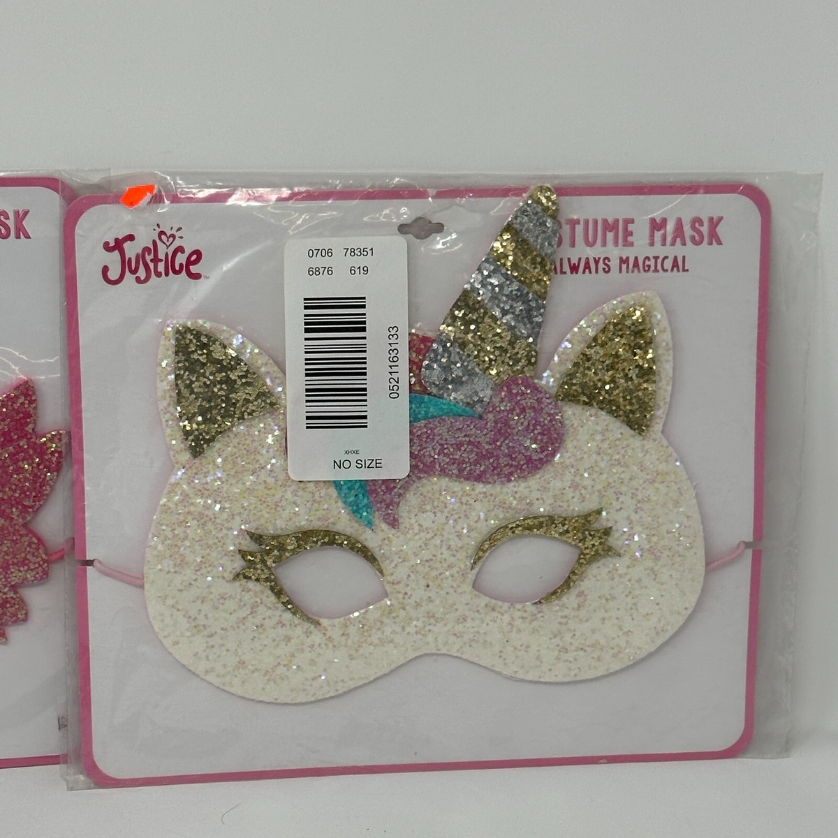 Kids Costume Party Mask Halloween Unicorn Glitter Set of 3 by