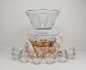 Anchor Hocking Savannah Punch Bowl Set | eBay