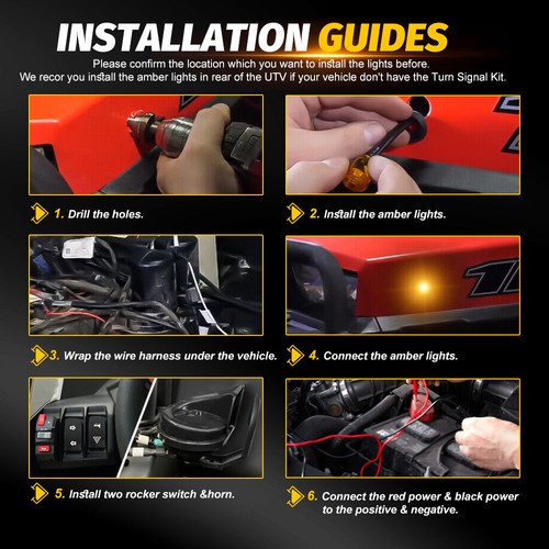 Plug and Play Turn Signal Horn Street Legal Kit For 19+ Polaris Ranger 1000 XP - Picture 6 of 10