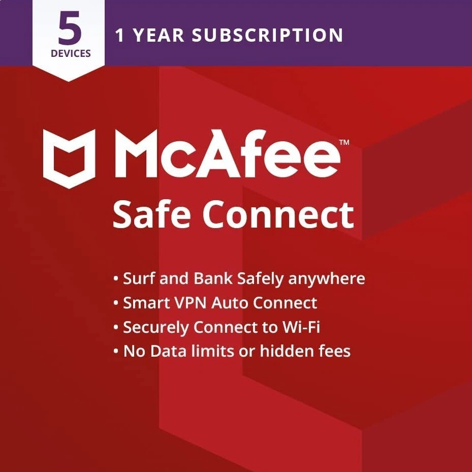 McAfee Safe Connect Premium VPN 2024 (5 Devices) 1 Year | eBay McAfee Safe Connect Premium VPN 2024 (5 Devices) 1 Year | eBay