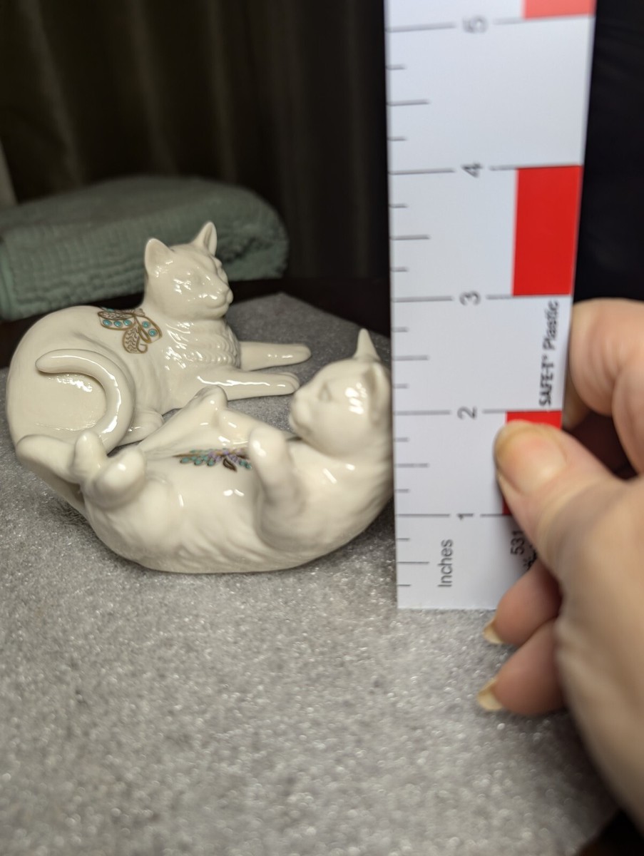 2 LENOX 1994 Kitty Cats Kittens Jewels Collection Vintage Made USA