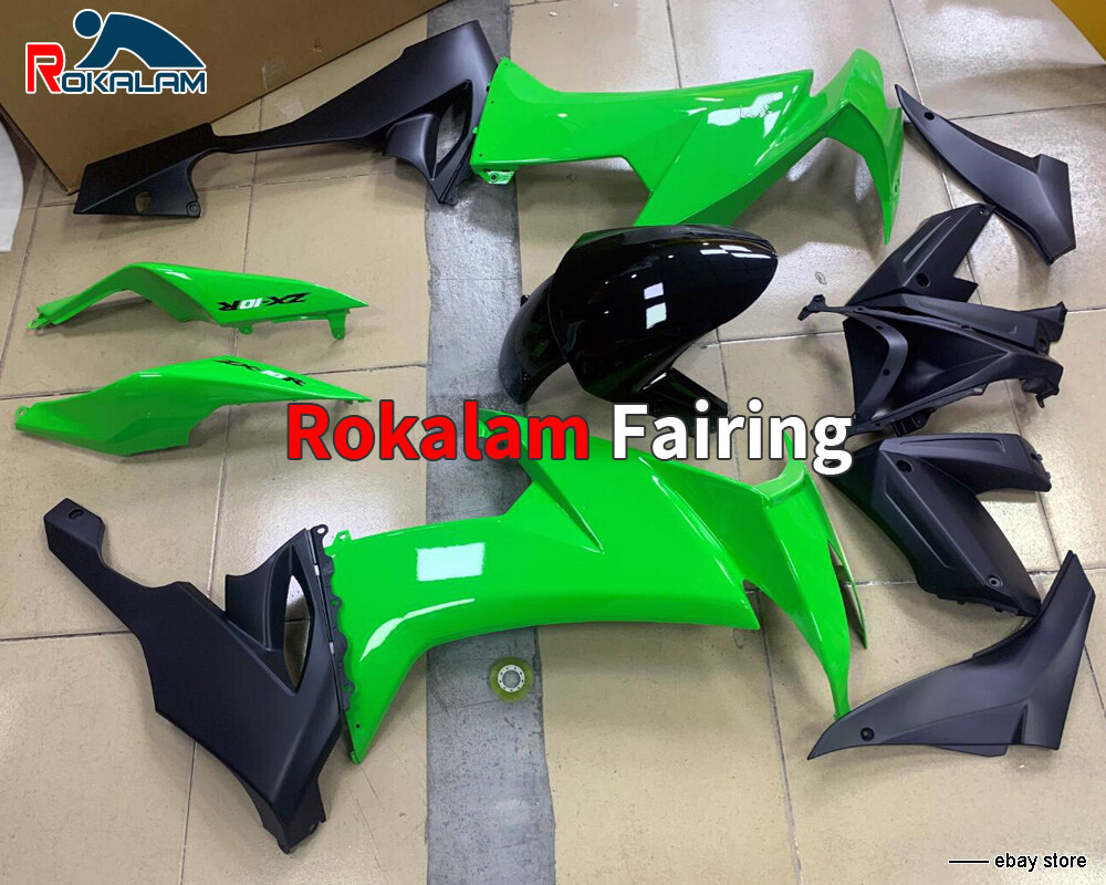 For ZX-10R 2008 2009 2010 ZX10R 08 09 10 Green Black ABS Sportbike